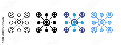 Networking icon set multiple style collection