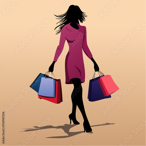 profile silhouette with red sleeveless dress and pink cotton candy on beige field; social media hero, story tile, or profile banner for lifestyle and food accounts.