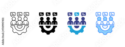 Team  icon set multiple style collection	