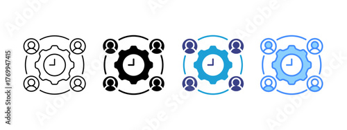 Time Management   Home icon set multiple style collection