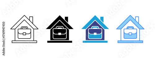 Work From Home icon set multiple style collection	