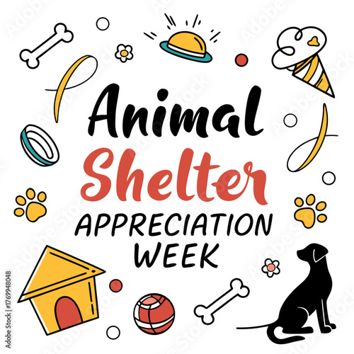 ANIMAL SHELTER APPRECIATION WEEK vector illustration