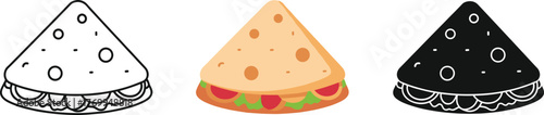 Simple Flatbread or Pita Bread Vector Illustration - Bakery Product