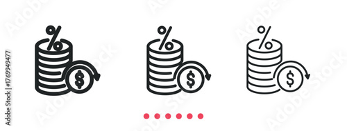 Earnings icon. Thin line icon vector
