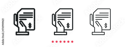 Salary icon. Thin line icon vector