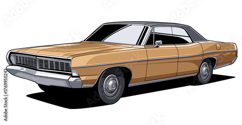 Fotografía classic american car with transparent background