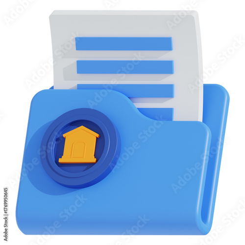 Real Estate Document Folder 3D Icon