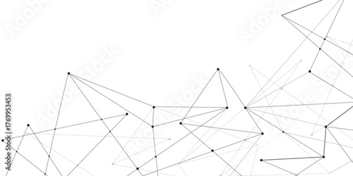 grey network. futuristic connection technology background with dots and lines for desktop. Structure molecule and communication. Template for science and technology presentation, Vector illustration.	