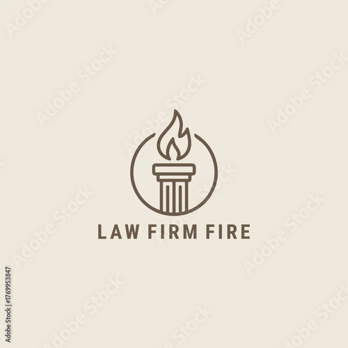 Law firm fire logo design template vector illustration