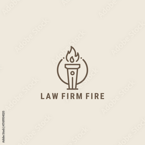 Law firm fire logo design template vector illustration