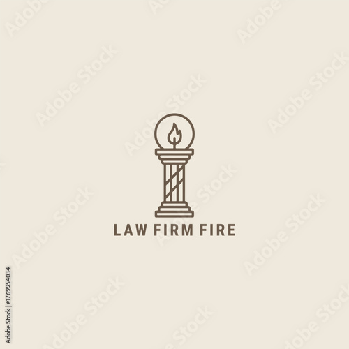 Law firm fire logo design template vector illustration