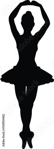 Elegant Ballerina Silhouette Vector Illustration Graceful Dancer Pose