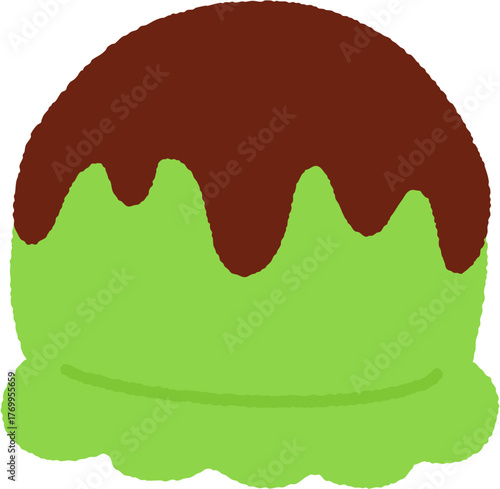 chocolate coated matcha ice cream