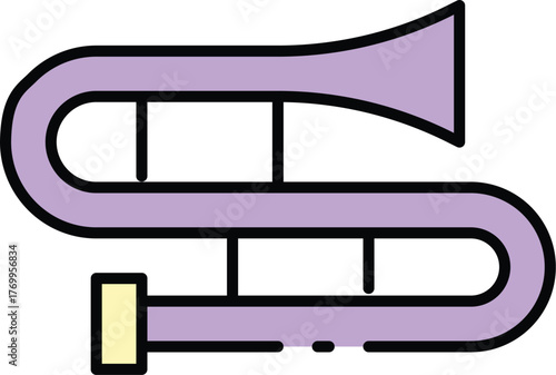 Music icon set with music note, musical instrument, guitar, keyboard, violin, drum, saxophone, trumpet, flute, clarinet icon. Simple lineal color vector