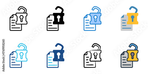 Decryption icon set multiple style collection 

