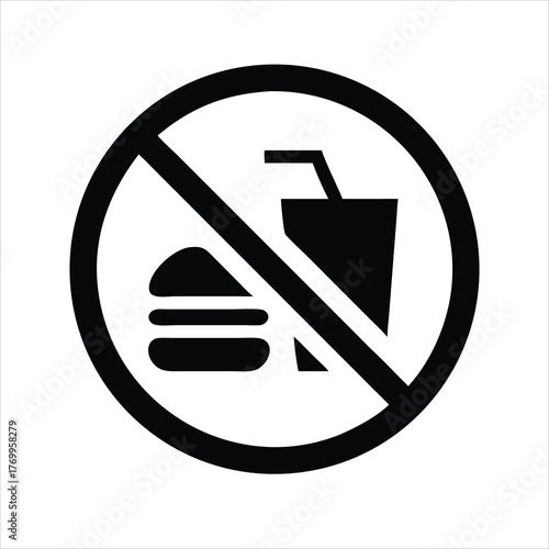 No eating flat vector icon sign symbol isolated white background