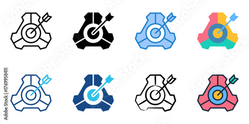 Operation icon set multiple style collection 
