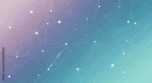 Abstract digital illustration with a network of interconnected points and lines, creating a futuristic web-like design.