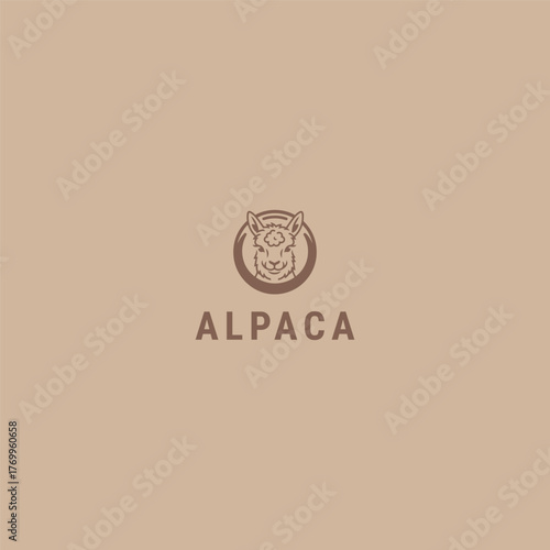 Alpaca logo design vector icon flat illustration