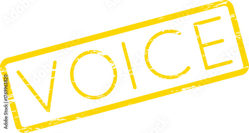 Textured Yellow VOICE Message Stamp for Expression and Communication Advocacy