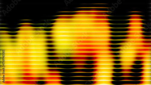 Fiery gradient stripe background, glowing horizontal lines with molten orange yellow red heat blur on deep black for energetic abstract wallpapers banners posters and web headers