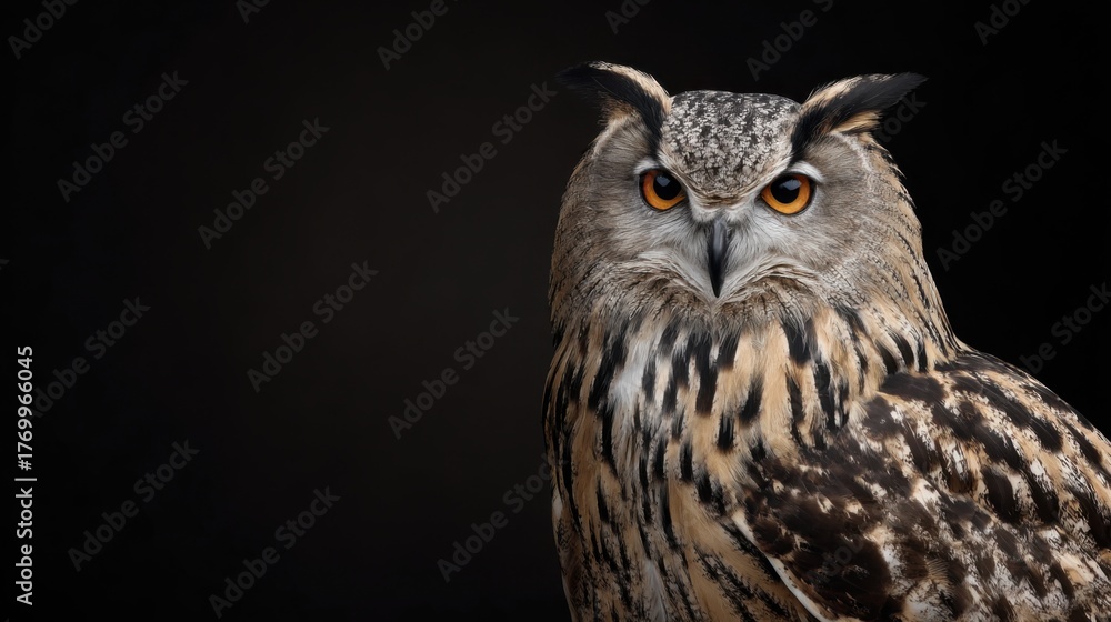 Obraz premium Close-Up Portrait of Majestic Owl with Striking Features