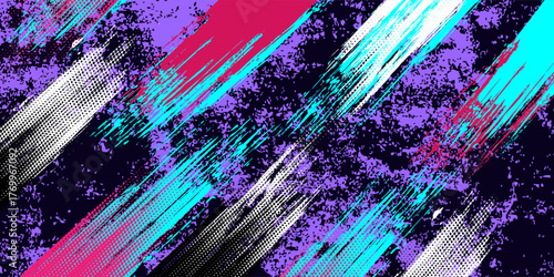 Abstract Brush Background with Sporty Style and Halftone Effect. Brush Stroke Illustration for Banner, Poster, or Sports Background. Scratch and Texture Elements For Design. EPS 10