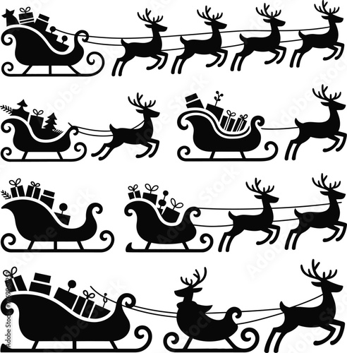  Christmas Sleigh Ride Vector Collection