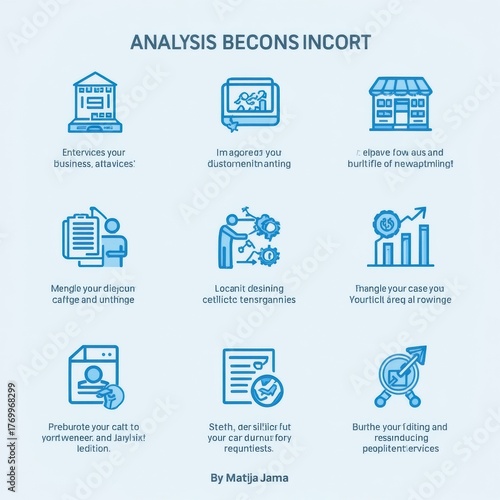 Modern business icons representing growth, analysis, and strategy for impactful presentations.