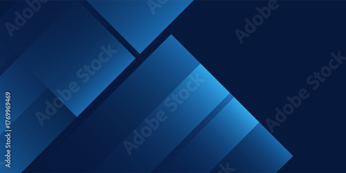 Modern dark navy blue silver abstract pattern background. Geometric shape. Line triangle angle fold polygon art modern design