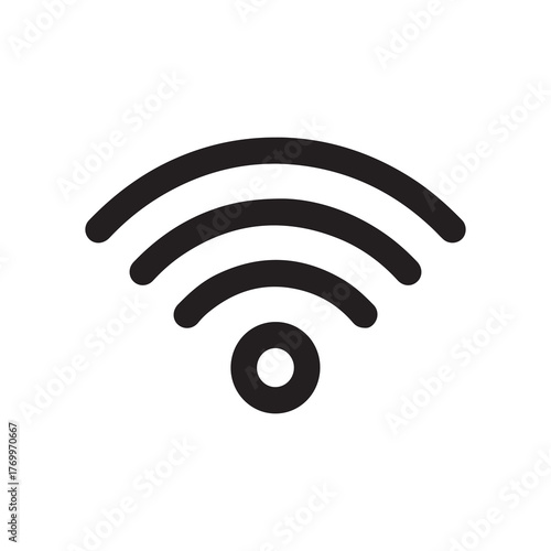 Black and White WiFi Symbol