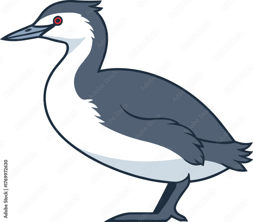 Fototapeta premium Cartoon Style Colorful Duck Bird Simple Illustration Cute Animal
