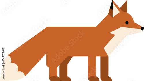 Geometric Simple Shape Fox Illustration Wild Animal Nature Element