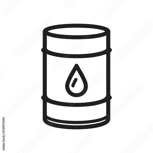 Oil Barrel Outline Icon, Drop Symbol