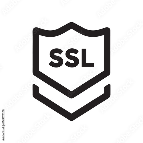 SSL Shield Icon Black Isolated