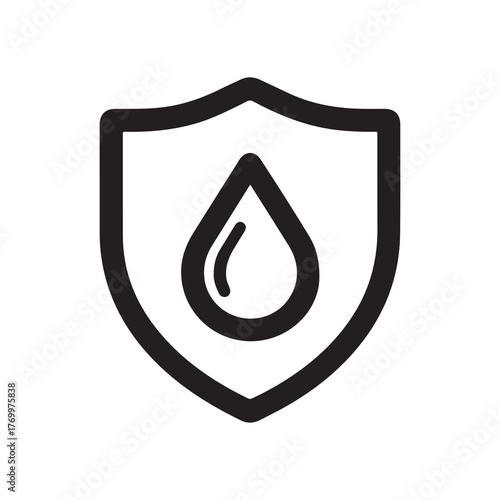 Waterproof Protection Shield with Water Drop Icon
