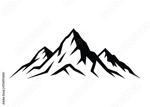 Jagged Mountain Peaks Silhouette Vector Logo