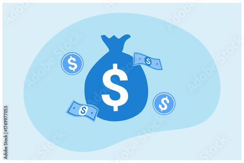 Money bag with dollar sign vector illustration
