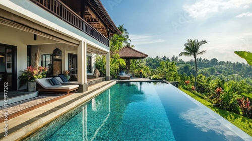 Wallpaper Mural Luxurious infinity pool overlooking tropical landscape Torontodigital.ca