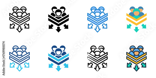 Deployment icon set multiple style collection 
