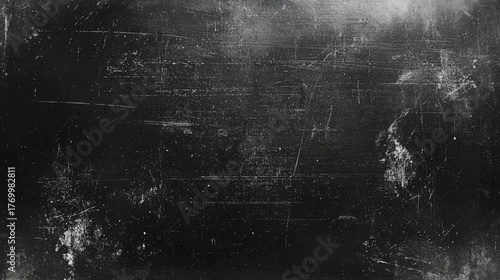 Black grunge abstract background with dust and scratches design.