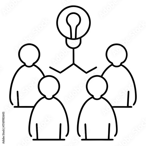 Team Brainstorm Illustrations Line Art Transparent Background