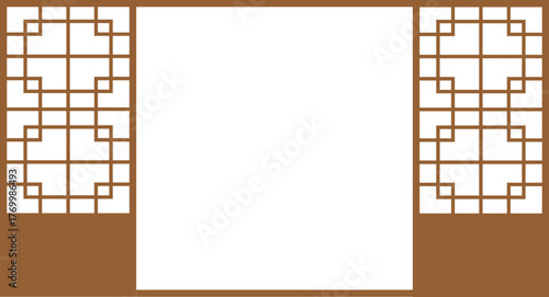 전통 문 일러스트