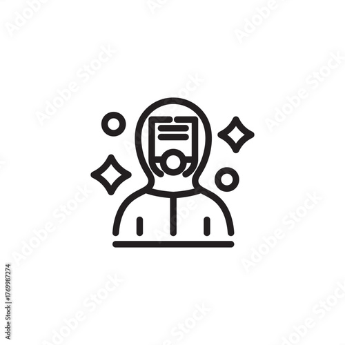 Chemical spill response icon symbolizing hazardous material clean-up and safety, representing modern emergency protocols, specialized hazmat team systems, and environmental risk mitigation.