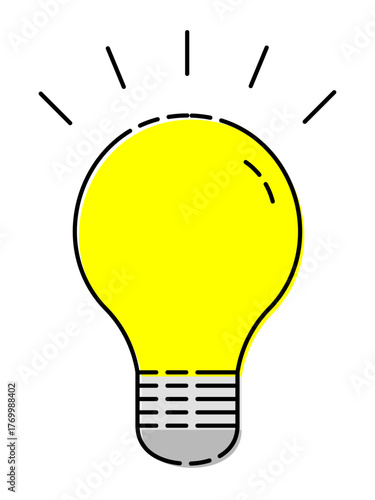おしゃれな豆電球のアイコン アイデア ひらめき イメージ