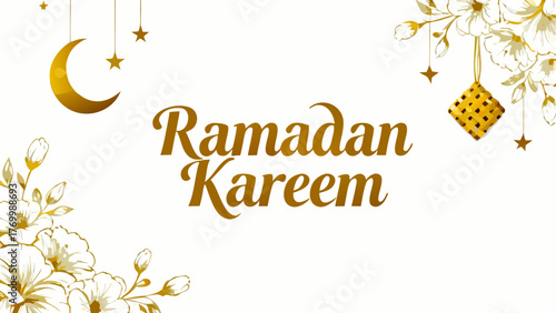 Ramadan Kareem Greeting Card | Elegant Golden Design