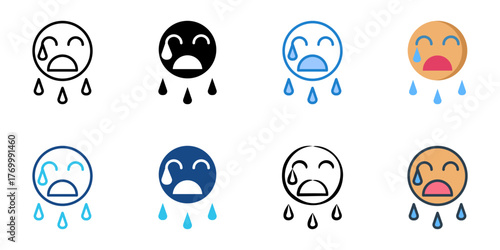 Grief icon set multiple style collection 
