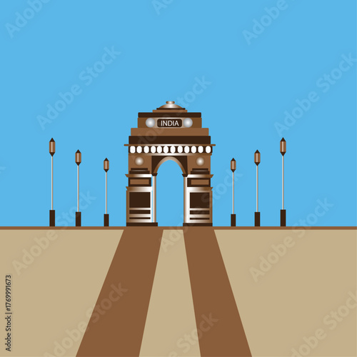 India Gate Vector Image