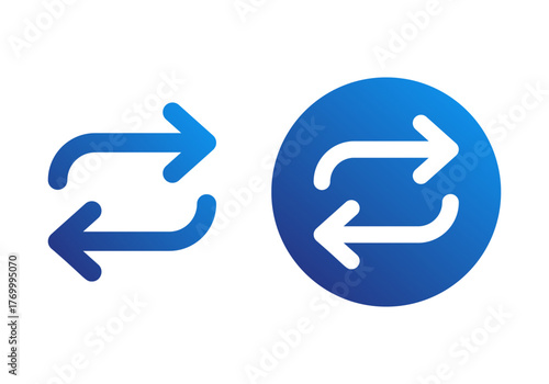 Gradient Blue Refresh Flat Colored Illustration for Update and Synchronization Concept