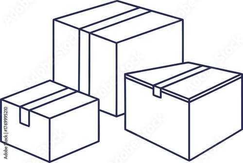 Box Design Collection. Packaging Box Illustration Set. Cardboard Box and Container Design. Delivery Package and Parcel Concept. Open Box and Product Packaging Design. Shipping Carton and Storage Box